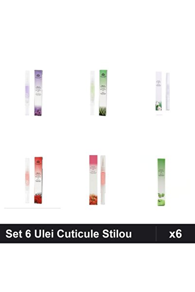 global fashion Set 6 Ulei Cuticule Tip Stilou - Lavanda, Aloe Vera, Lily, Tra...