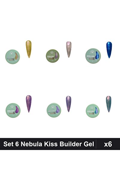 global fashion Set 6 Nebula Kiss Builder Gel 15g - Nr.01 Nr.03 Nr.06 Nr.08 Nr...