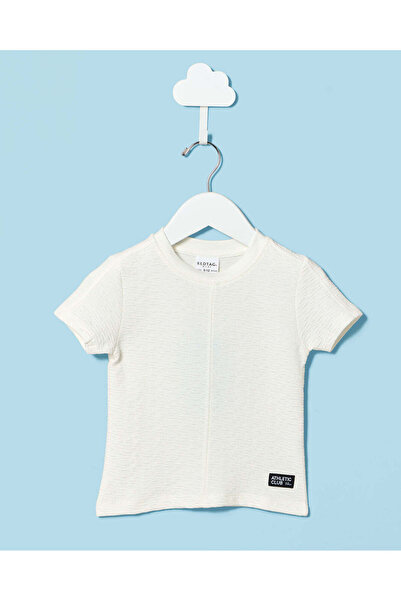 REDTAG Infant Boys white Loose knit T-shirt