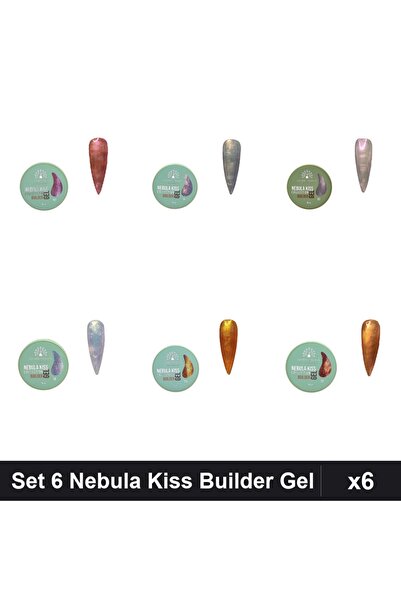 global fashion Set 6 Nebula Kiss Builder Gel 15g - Nr.01 Nr.05 Nr.07 Nr.10 Nr...