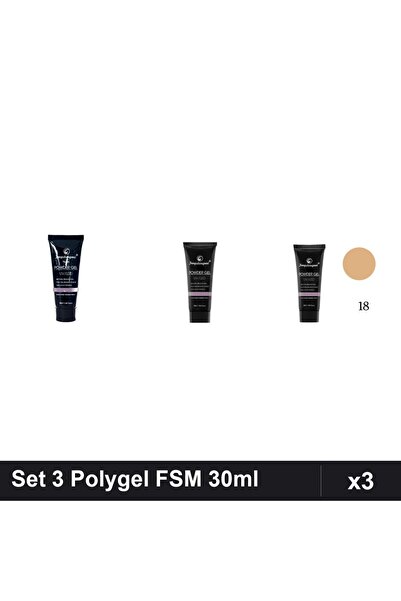 FSM Set 3 Polygel 30ml - Nr.15, Nr.01 CLEAR, Nr.18 - Constructie Unghii