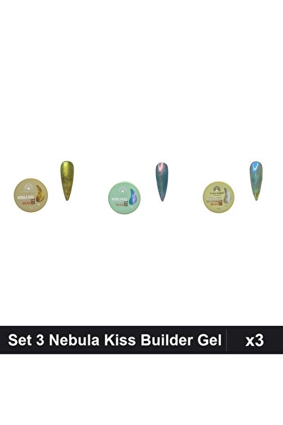 global fashion Set 3 Nebula Kiss Builder Gel 15g - Nr.14, Nr.03, Nr.02