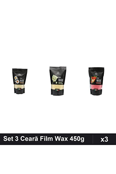 global fashion Set 3 Ceară Epilare Film Wax 450g - Musetel, Ciocolata Alba, C...