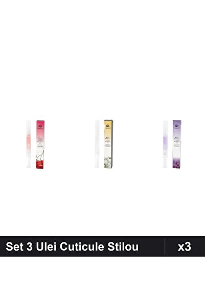 global fashion Set 3 Ulei Cuticule Stilou - Cireșe, Jasmín, Lavandă