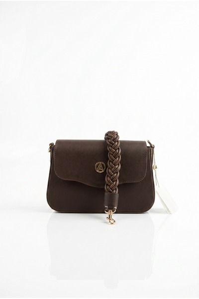 Armine TREND Knitted Detailed Cross Strap Women's Bag with Magnet Closure