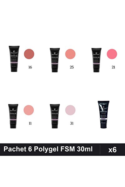FSM Set 6 Polygel 30ml - Nr.16, Nr.25, Nr.21, Nr.11, Nr.31, Nr.14