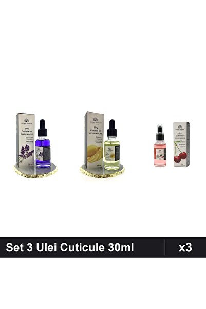 global fashion Set 3 Ulei Cuticule Pipetă 30ml - Lavandă, Lămâie, Cireșe