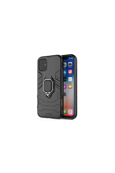 lemontti Husa iPhone 12 Pro Max Ring Armor Kickstand Negru