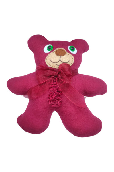 Lucille Craftshop Ursuleț din fleece vișiniu, lucrat manual