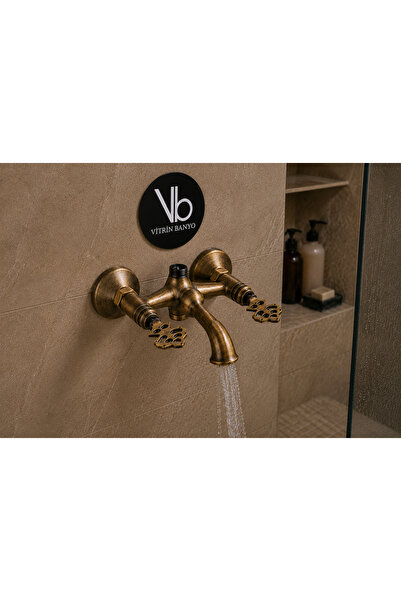 vb vitrinbanyo Osmanlı Antik Duvar Tipi Banyo Bataryası – Çift Açma Kolu – Pi...