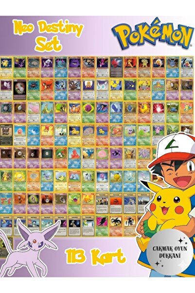 İngilizce Pokemon Neo Destiny Set Destesi 113 Pokemon Kartı