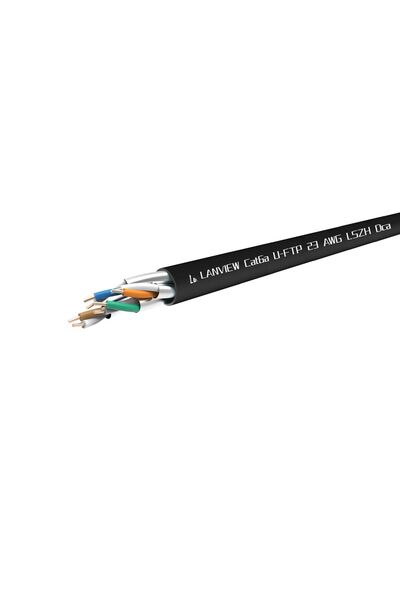 Lanview Cat6a U-FTP 4x2xAWG23 LSZH negru 305m, Dca