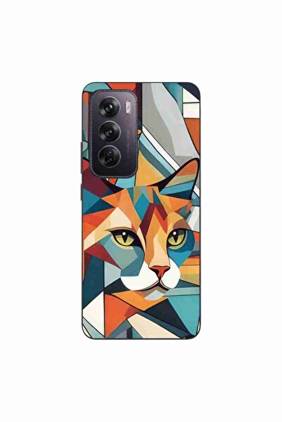 OEM Husa compatibila cu Oppo Reno12 Pro Silicon Gel Tpu Model Cubic Cat Art