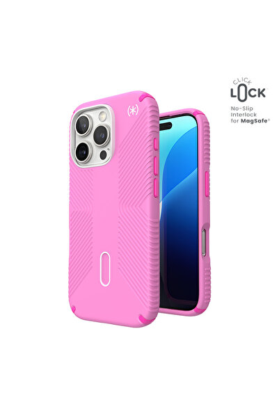 Speck Presidio2 Grip ClickLock & MagSafe - Husă iPhone 16 Pro (Roz Adevărat /...