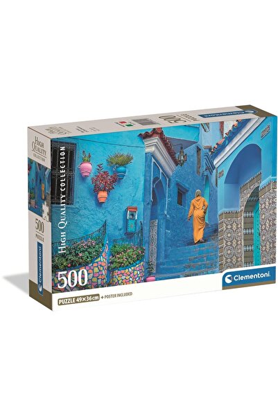CLEMENTONI Puzzle 500 Strada Albastră din Chefchaouen