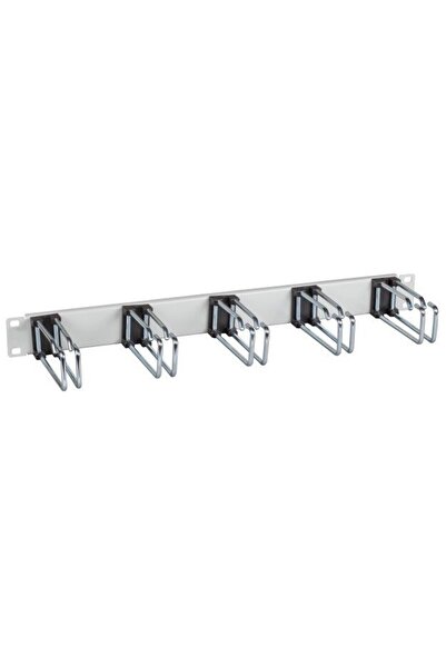 EFB Panou de cablare 1HE de 19 inch, 5x suporturi pentru cabluri optice, gri