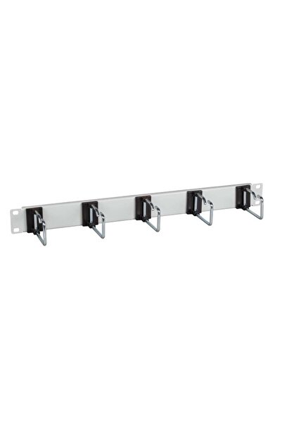 EFB Panou de cablare 1HE de 19 inch, 5x profiluri metalice din oțel de 75mm, gri