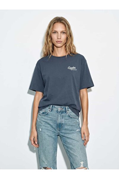 Coredra Tricou NYC Is Better cu croială oversize pentru femei - Ecru - C101