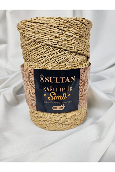 Sultan Ață de hârtie cu sclipici pentru tricotat manual 200gr.-240mt. (1 buca...