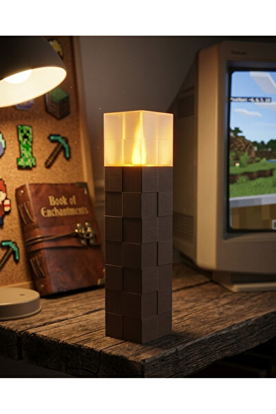 Zenta3D Minecraft torch dekoratif lamba dekor