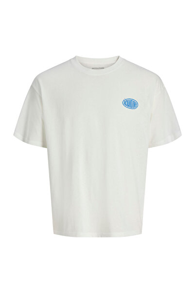 Jack & Jones Bej Erkek Regular Fit T-Shirt 12298480 JJLEGACY TEE SS CREW NECK