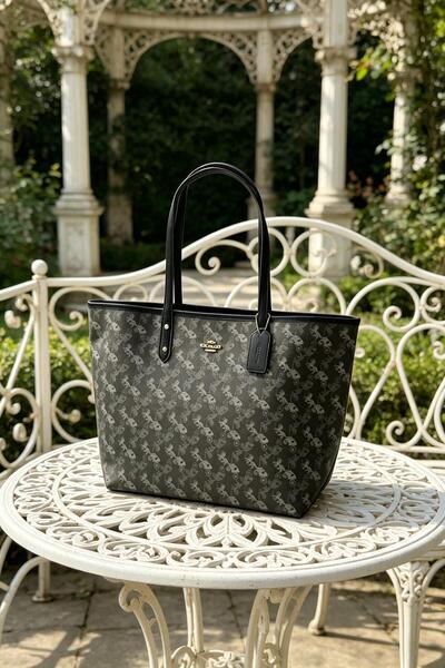 By Coach City Tote Bag Canvas Women's Fashion Versatile Large Capacity Handba...
