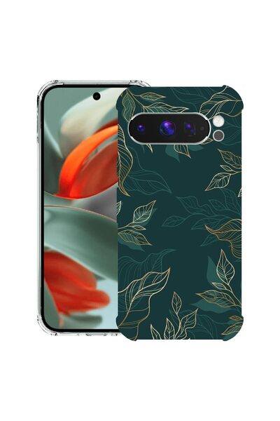 bestcase Αντικραδασμική Θήκη για Google Pixel 10 Pro XL με Σχέδιο Πράσινων Φτ...