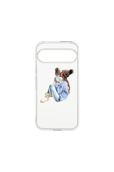 bestcase ¬Æ Husa Clear Silicon 2MM, Compatibila Cu Google Pixel 9 Pro, Girl M...