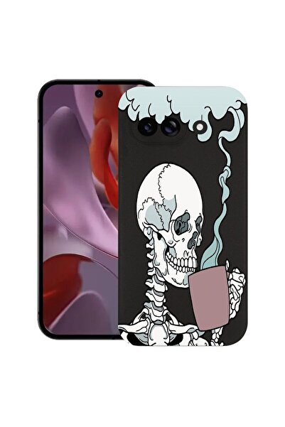 bestcase Калъф за Google Pixel 9a, с дизайн на череп, тънък силиконов 0.8ММ, ...