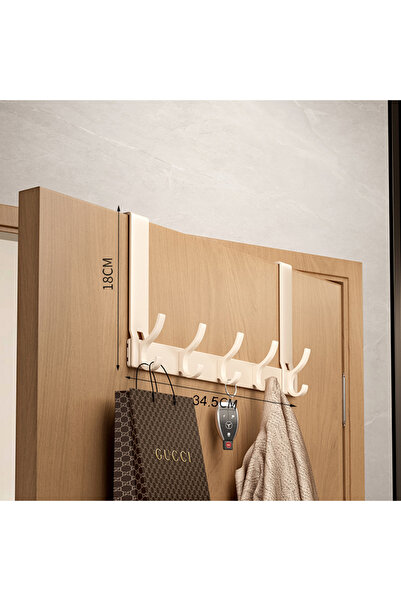 Choice Cream white- 5 hooks Over the Door Storage Organizer Hanger Clothes Ho...