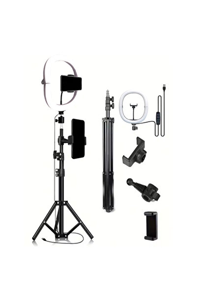 Choice black 10-Inch LED Ring Light Foldable with 1.1m Tripod Stand +O-Clamp,...