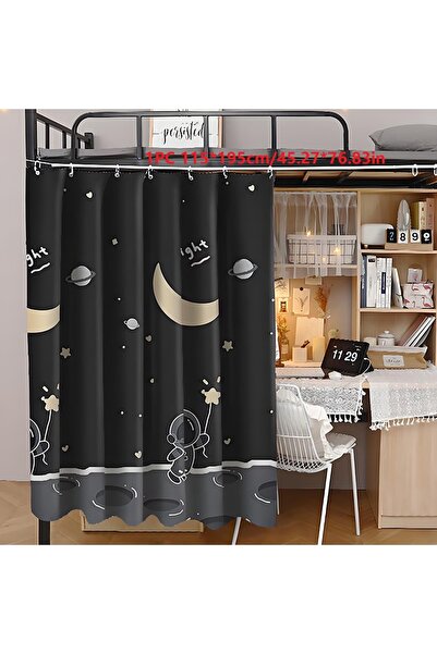 Choice1 Height 115cm 1 Astronaut Pattern Privacy Bed Curtain, Blackout Dormit...
