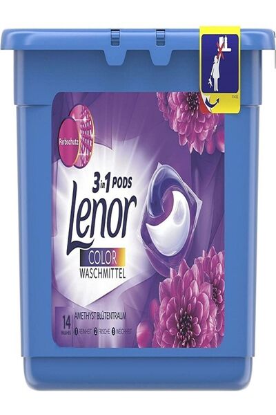 lenor All In 1 Pods Color Waschmıttel Amethyst Blütentraum 14 Yıkama