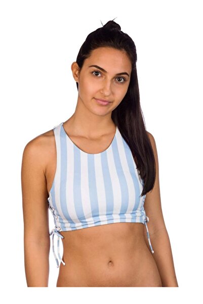 Malibu Bikini Bra True B You High Neck White Blue