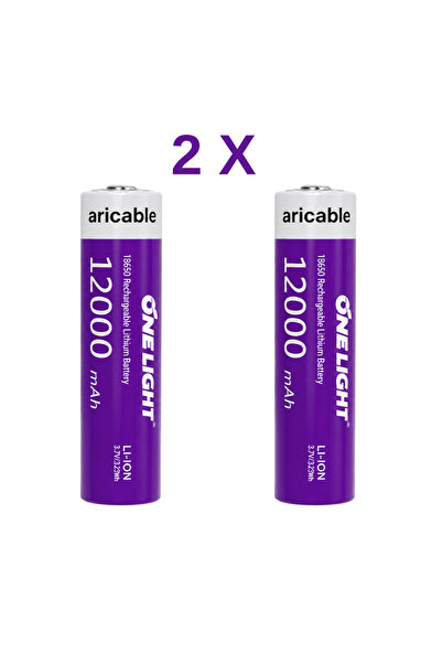 farissu 18650 Şarjlı Li-ion Pil 3.7V 12000mAh Yazılı 39 Gram Güçlü Batarya 2 ...
