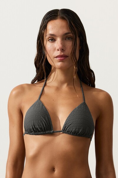 Oysho Jakarlı efektli üçgen bikini