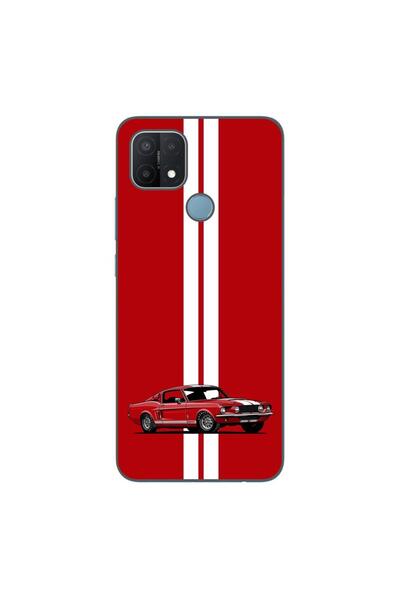 OEM Case compatible with Oppo A15 and A15s Silicon Gel Tpu Model Red Mustang
