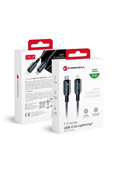Forcell Cablu USB USB-C - Lightning 1.2 m Negru