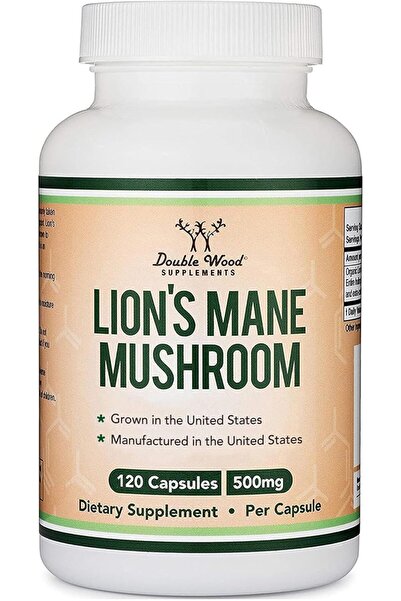 Organic Lion's Mane Mushroom Capsules (120 Count), for Focus Support and Immune Health, usa menşei