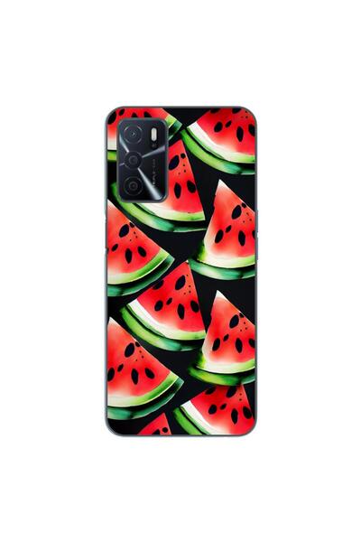 OEM Θήκη συμβατή με Oppo A16 από σιλικόνη gel TPU με σχέδιο φέτες καρπουζιού