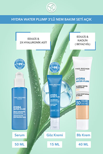 Yves Rocher Hydra Water Plump 3’lü Nem Bakım Seti -Açık -Serum 30 ml &Göz Kremi 15 ml & BB Krem 40 ml