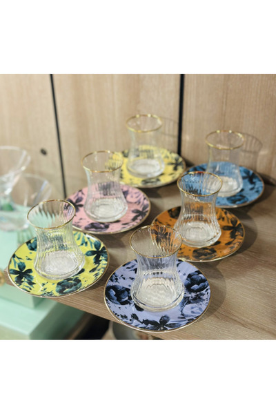 Sandro Moreno 1453 Retro Rose Tea Set Optical Glass
