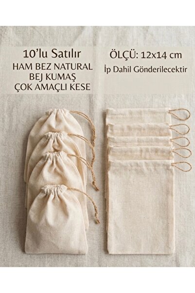 İntaşlar Kumaş HAM BEZ NATURAL BEJ KUMAŞTAN LAVANTA SABUN ÇEREZLİK TAKI ÇOK A...