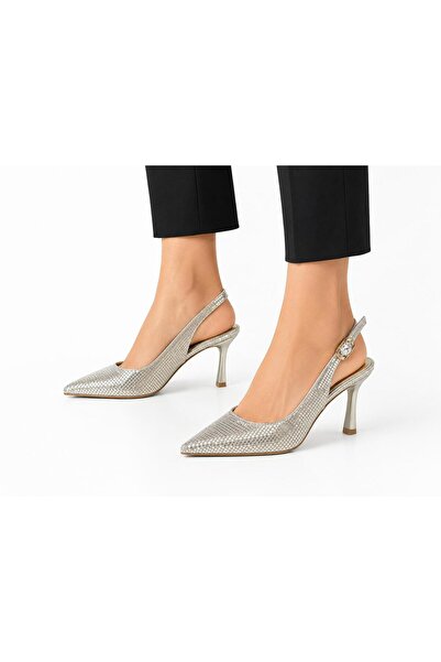 TRENDYSHOSE 07006 Thin Heel Glittery Women's Comfortable Shoes