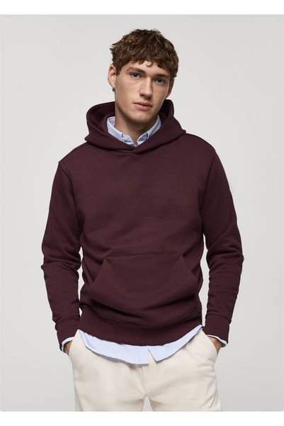 MANGO Man Kapüşonlu pamuklu sweatshirt
