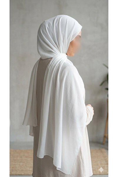 Atlas Kumass White Chiffon Shawl