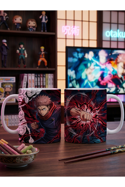 Vulpes Jujutsu Kaisen Itadori Yuji Tasarımlı Kupa Bardak-No 1