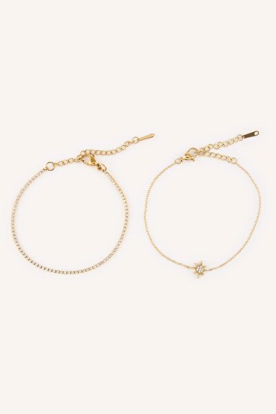 DeFacto Women's Gold Color 2-Piece Bracelet H2256Axns