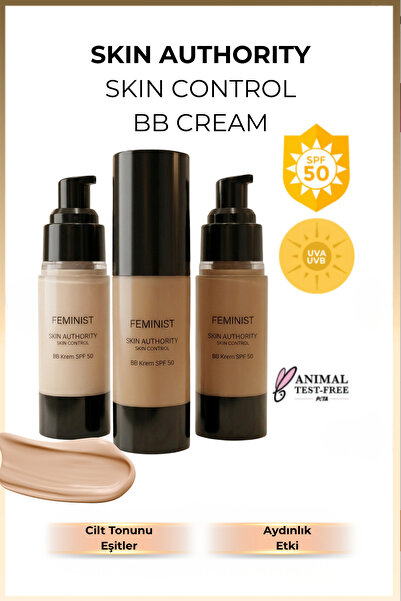 Feminist Cosmetics BB Cream SPF50 Yüksek Kapatıcı, Nemlendirici, Ton Eşitleyi...