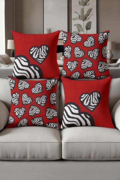 Dolce Mariee Digital Printed Soft Textured 4-Piece Throw Pillow Cover Set Krl...